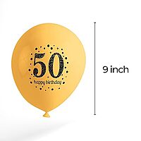 Happy 50th Birthday Combo Kit with 30pcs Printed Balloons 1 Banner Pack of 31pcs