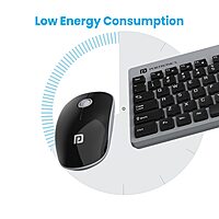 Portronics Key 2 Wireless Keyboard & Mouse Combo – Grey & Black | Reliable Wireless Combo