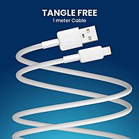 Portronics POR 1812 Konnect Link Lightning Cable – 8 Pin  PVC  1m White