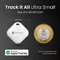 Portronics Loca iOS Item Finder – MFi Certified | Buzzer & Left-Behind Alerts