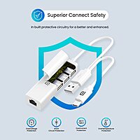Portronics Mport 60 – USB-C to LAN Hub features 3 USB ports for seamless connectivity. Ideal for laptops, it ensures stable internet access and multiple device connections in one compact design.