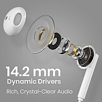 Portronics Conch Theta L – 8-Pin Earphones with Mic, featuring a sleek white design, high-quality sound, and comfortable fit for an immersive audio experience on the go.