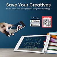 Portronics Ruffpad One Transparent Multicolor LCD Writing Pad with 8.5 inch Writing Area, India's first notepad to save and share your child's first creatives via Ruffpad app on your Smartphone
