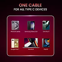 Portronics POR 2111 Silklink USB-C to USB-C Cable – 60W, 1M, Soft Silicon, Red