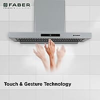Faber 90cm 1150 m³/hr Autoclean T-Shape Kitchen Chimney Matt Grey Finish