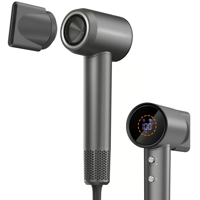 Portronics ZIFRO Hair Dryer – High Speed | Magnetic Nozzles Real Time Display | Low Noise | Black