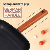 Wonderchef Caesar Forged Virgin Aluminium Grill Pan, 24cm, Black, Greblon C3 Non-stick Coating