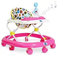 Mee Mee Baby Walker with 3-Level Adjustable Height – Red | Musical Tray