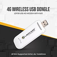 Lapcare LDF-90 4G USB Dongle – Plug-and-Play | 150 Mbps/50 Mbps Speed | Works with Major Indian SIMs | Wi-Fi Hotspot for Up to 10 Devices | 1-Year Warranty