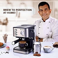 Wonderchef Regenta Espresso Coffee Machine, 19-bar, Make Espressos, Cappuccinos & Lattes at Home
