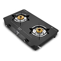 Preethi - GTS123 Zeal Glass top 2 Burner Gas Stove, Manual Ignition