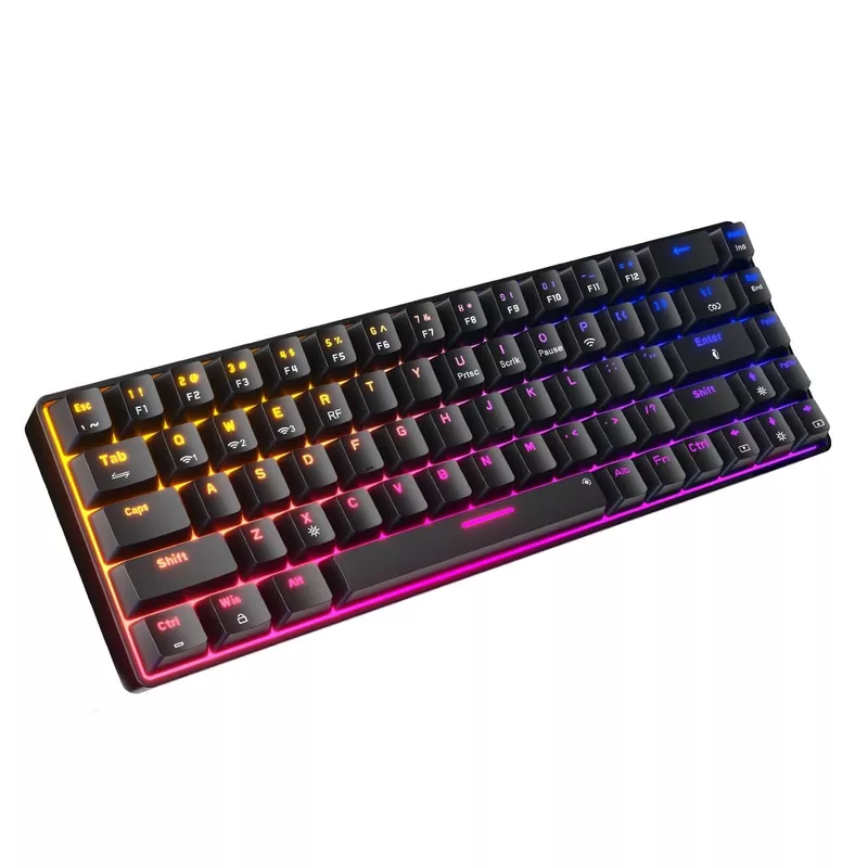 Portronics Hydra 10 Bluetooth + Wireless Keyboard – RGB Backlit | Black | 1 Year Warranty