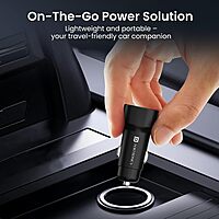 Portronics 30W Dual Output Car Charger Type-C PD & USB Fast Charging with LED Indicator Black