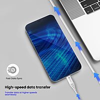 Portronics 1649 Konnect L 20W Type-C to Lightning Cable – Nylon Braided | 1M | White