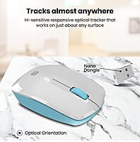 Portronics Toad 25 Wireless Mouse, 2.4 GHz with USB Nano Dongle, 1200 DPI Optical Tracking, Ambidextrous for PC, MacBook, Laptop