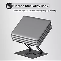 Portronics My Buddy K11 Laptop Stand – Metal Build |Rotatable| Black | 1 Year Warranty