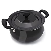 AGARO Aluminium Non-Stick Elite Hard Anodized Handi, 3.5 Litres, Riveted Handle, 4 Mm Thick Plate