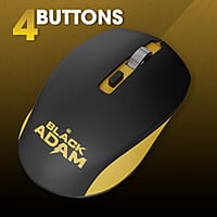 ZEBRONICS Jaguar Wireless Mouse (Black Adam), 2.4GHz with USB Nano Receiver, High Precision Optical Tracking, 4 Buttons, Metal Wheel, Ambidextrous, for PC/Mac/Laptop