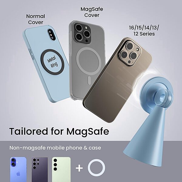 Portronics Mogun 5 – MagSafe Desk Phone Holder, Blue. Sleek design, securely holds phone while charging. Ideal for home or office.