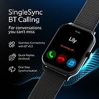 Fastrack New Limitless Classic|Large 1.91" Super UltraVU Display|Functional Crown|Highest 320x385 Pixel Resolution|SingleSync BT Calling|100+ Sports Modes|Metal Case Premium Smartwatch - Black Mesh