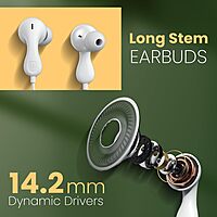 Portronics Conch Kappa C – Type-C Earphones with Mic, sleek design, superior sound quality, comfortable fit, perfect for music and calls, compatible with Type-C devices, color: White.