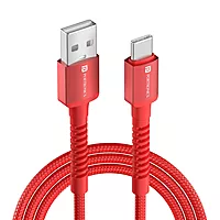 POR 2157 Konnect X C-Lightning – 6A Type-C to Lightning Braided Cable | 2M | Red | 06 Months