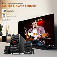 lapcare Badshah LUS‑207 Bluetooth Home Theatre – 50 W 2.1, Wooden Cabinet, High-Bass Stereo Sound | USB, Aux, FM Inputs | Remote Control