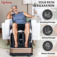 Lifelong Calf, Foot and Leg Massager Machine for Home 4 Vibration Motors mprove Blood Circulation, 80W