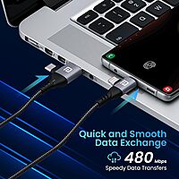 Portronics Konnect 4-in-1 Cable – Fast Charge, Black. Versatile charging solution with multiple connectors for various devices. Durable design ensures longevity and efficient power delivery.