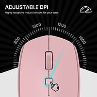 Portronics Toad 23 Wireless Optical Mouse with 2.4GHz, USB Nano Dongle, Optical Orientation, Click Wheel, Adjustable DPI