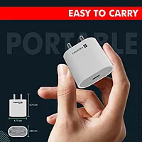 Portronics 1238 Adapto 20 Charger – 20W Type-C PD Output | 5V/3A, 9V/2.22A, 12V/1.67A | White