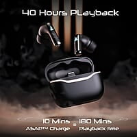 boAt Immortal 125 TWS in-Ear Earbuds w/up to 40 hrs Playtime, Quad Mics with ENx Tech, BEAST Mode with 40 ms Super Low Latency, ASAP Charge, IPX4 Resistance, RGB LED Lights, BT v5.3