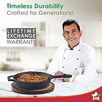 Wonderchef Forza Cast-Iron Fry Pan, Pre-Seasoned Cookware, Induction Friendly, 24cm, 3.8mm