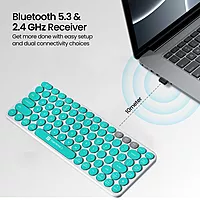 Portronics Bubble 2.0 Bluetooth + Wireless Keyboard – White & Blue | 1 Year Warranty
