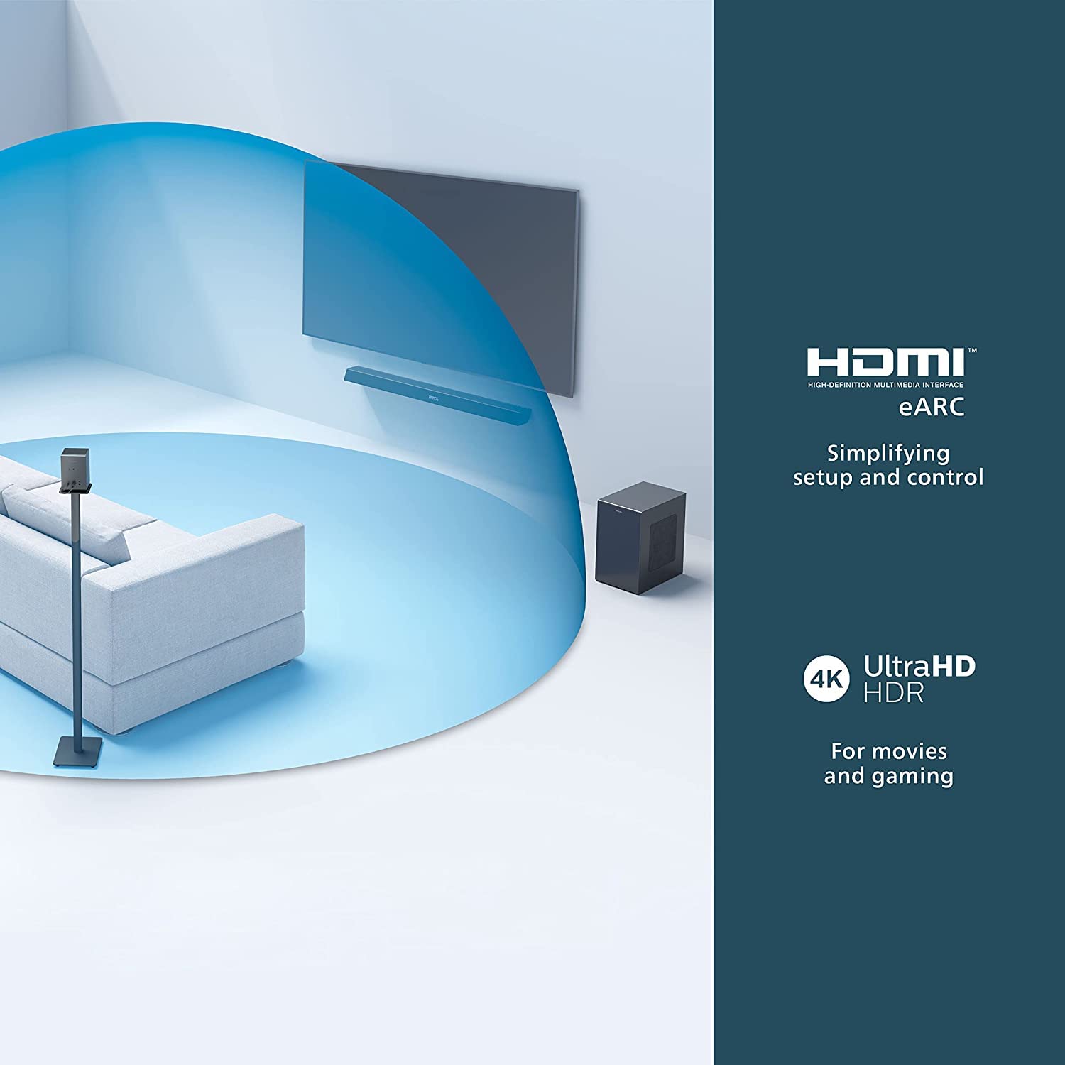 Philips Soundbar TAB8967 7.1 Ch (5.1.2) Real Surround, Dolby Atmos, Wireless Subwoofer, UP-Firing Speakers, Wireless Rear Speakers, AI Voice Assistant, 780W (Black) Philips Soundbar TAB8967 7.1 Ch (5.1.2) Real Surround, Dolby Atmos, Wireless Subwoofer, UP-Firing Speakers, Wireless Rear Speakers, AI Voice Assistant, 780W (Black)