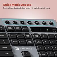 Portronics Key10 Wireless Combo | Ergonomic Design, USB Receiver, Adjustable DPI, AI Features, Comfortable Wrist Rest, Perfect for Home & Office, Seamless Connectivity, Long Battery Life.