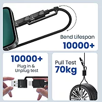 Portronics Omnicord – 60W 4-in-1 Fast Charging Cable, Black. Versatile and efficient, this cable supports multiple devices with rapid charging capabilities, ensuring you stay powered up on the go.