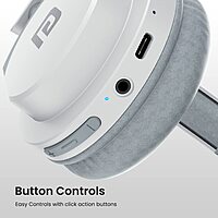Portronics Muffs M2 Over-Ear Headphones – 40H, White. Experience immersive sound with 40 hours of playtime, comfortable ear cushions, and sleek design. Perfect for music lovers on the go!