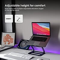 Portronics My Buddy K10 Portable Laptop Stand with Multiple Height Adjustable Angles, Fan-Based Ventilated Bottom