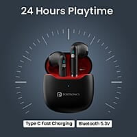 Portronics Harmonics Twins S12 in Ear TWS Earbuds with Mic, 24H Playtime 13mm Dynamic Driver, Bluetooth 5.3v