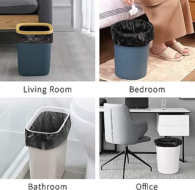 Ezee  Black Garbage Bags for Dustbin|90 Pcs|Medium 19 X 21 Inches|30 Pcs X Pack of 3, 3 count