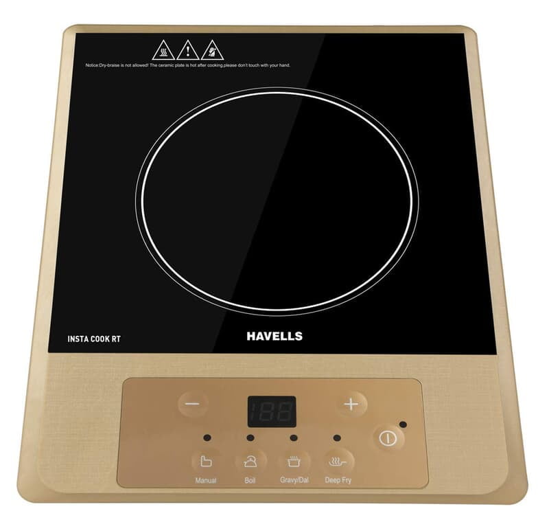 Havells Induction Cooktop Insta Cook 4 Cooking Options Glass Ceramic Plate