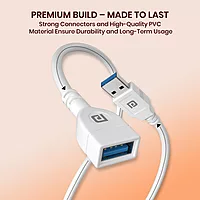 Portronics UniConnect 5M USB Cable – Male to Female | 5M | White | 1 Year Warranty