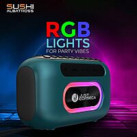 JC Sushi Albatross 20W Wireless Speaker – BT 5.0 | RGB Lights | 25H Playtime | Ocean Blue