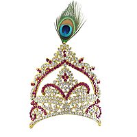 God Ornament God,Goddess Red Stone Crown(or) kireedam