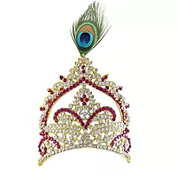 God Ornament God,Goddess Red Stone Crown(or) kireedam