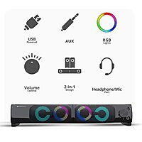 Zebronics Zeb-Wonderbar 10 – 2.0 RGB USB Speaker with Rich Sound, Stunning RGB Lights & Stylish Design