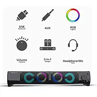 Zebronics Zeb-Wonderbar 10 – 2.0 RGB USB Speaker with Rich Sound, Stunning RGB Lights & Stylish Design