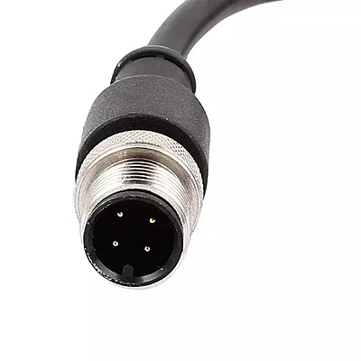 M12 Male Straight 4 Pin Aviation A-Coded Connector Electrical Cable 2 M