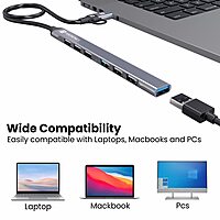 Portronics Mport 7 Hub is a versatile 7-in-2 USB & Type-C adapter, offering multiple ports for seamless connectivity. Perfect for laptops and devices needing extra USB and HDMI connections.